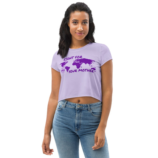 FUTURE SOUL SAVIOR - FIGHT FOR YOUR MOTHER - PURPLE - CROP TEE