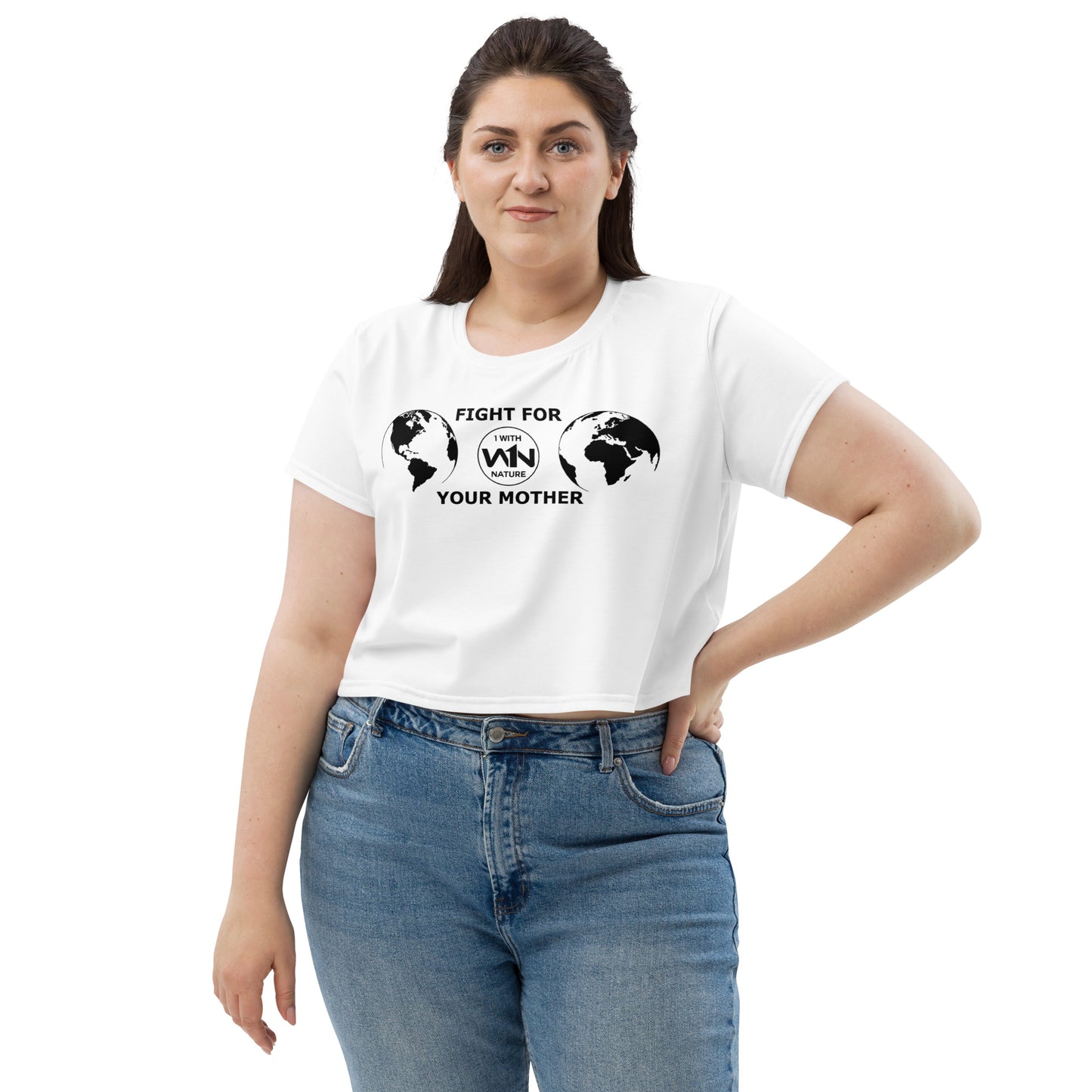 BEE HEART SAVIOR - FIGHT FOR YOUR MOTHER - BLACK LOGO - CROP TEE