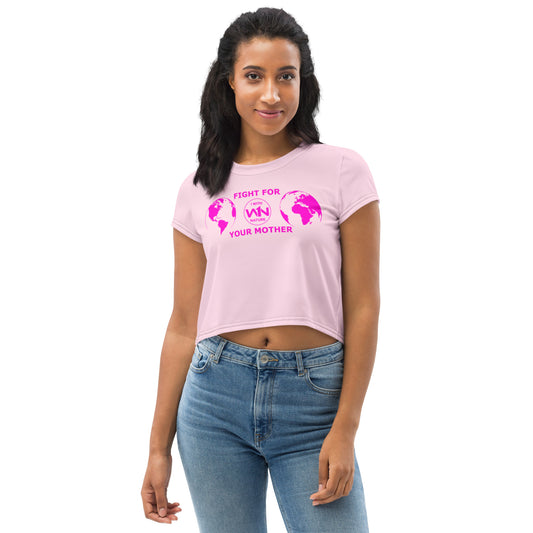 FUTURE HEART SAVIOR - FIGHT FOR YOUR MOTHER - PINK - CROP TEE