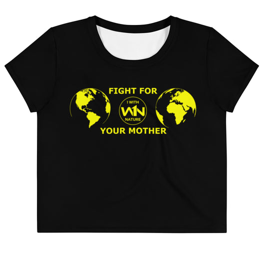 BEE HEART SAVIOR - FIGHT FOR YOUR MOTHER - YELLOW - CROP TEE