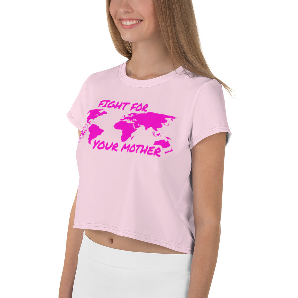 FUTURE SOUL SAVIOR - FIGHT FOR YOUR MOTHER - PINK - CROP TEE