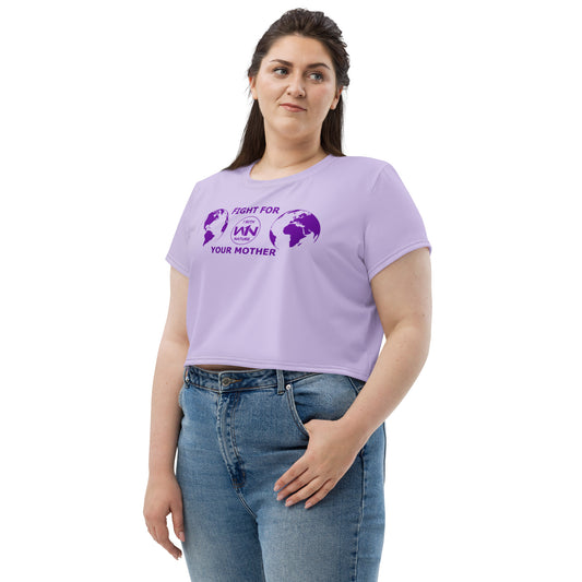 FUTURE HEART SAVIOR - FIGHT FOR YOUR MOTHER - PURPLE - CROP TEE