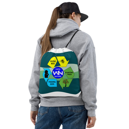 NATURE WISDOM - GREEN - DRAWSTRING BAG
