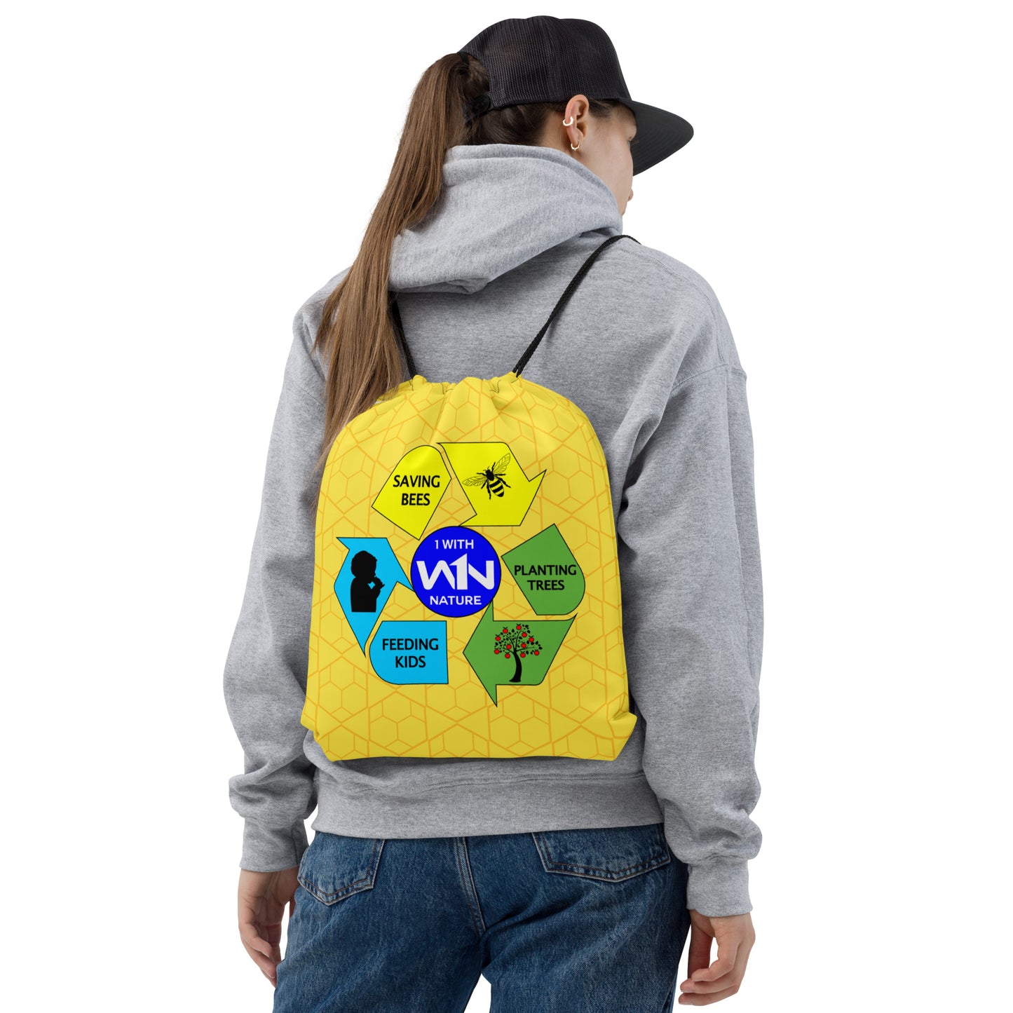 NATURE WISDOM - YELLOW - DRAWSTRING BAG