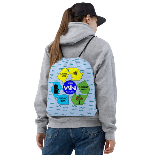 NATURE WISDOM - BLUE - DRAWSTRING BAG