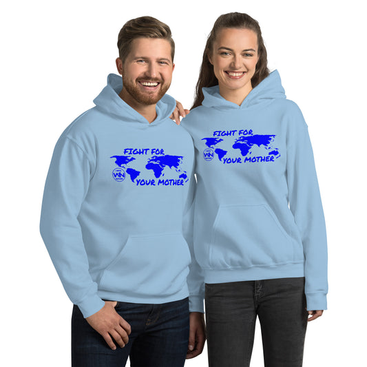 OCEAN FIGHTER - FIGHT FOR YOUR MOTHER - BLUE - UNISEX HOODIE
