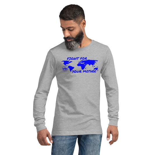 OCEAN SOUL SAVIOR - FIGHT FOR YOUR MOTHER - BLUE - LONG SLEEVE TEE