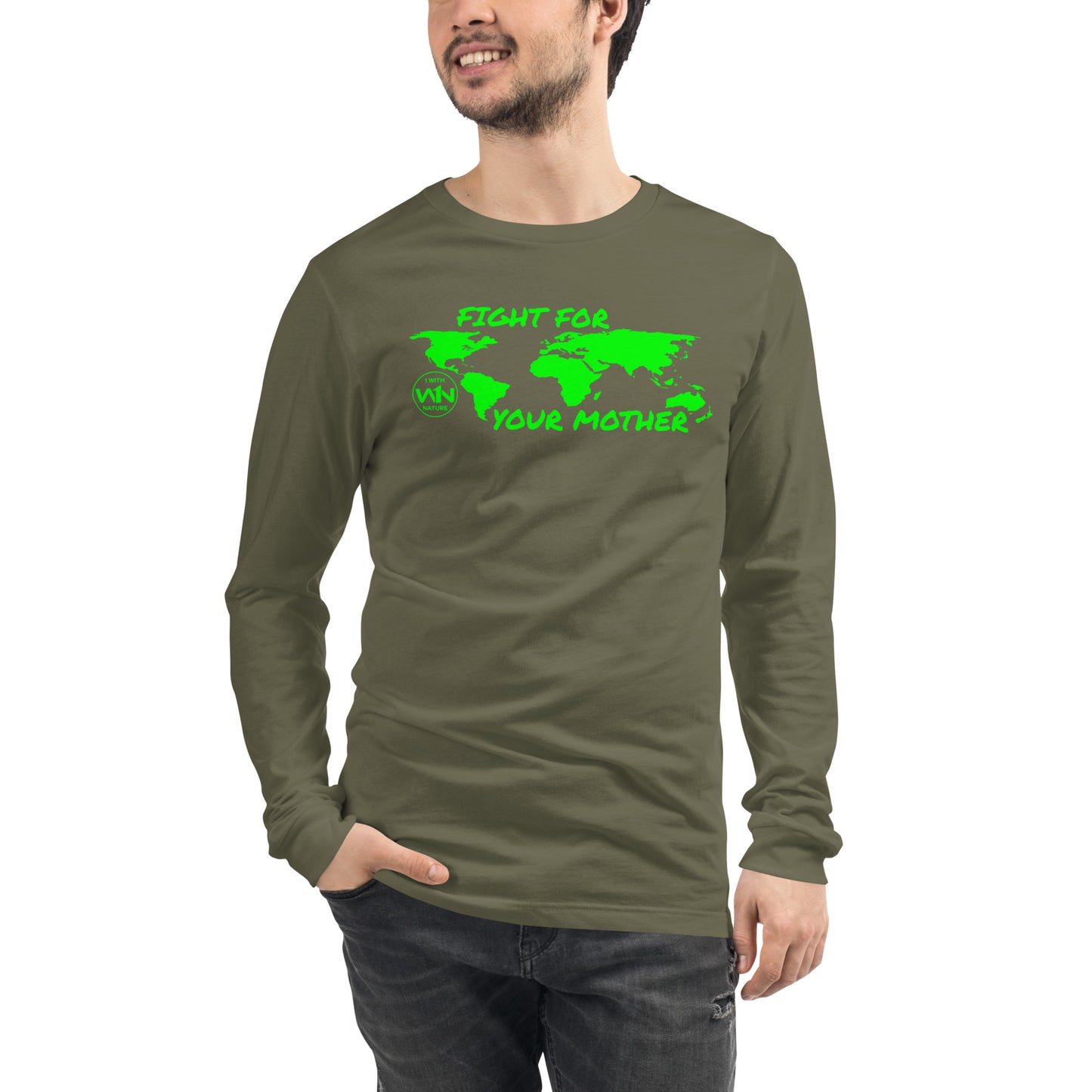 FOREST SOUL SAVIOR - FIGHT FOR YOUR MOTHER - GREEN - LONG SLEEVE TEE