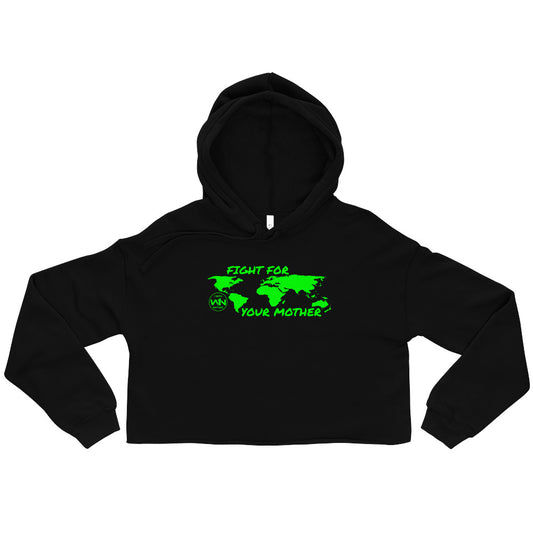 FOREST SOUL FIGHTER - FIGHT FOR YOUR MOTHER - GREEN - CROP HOODIE