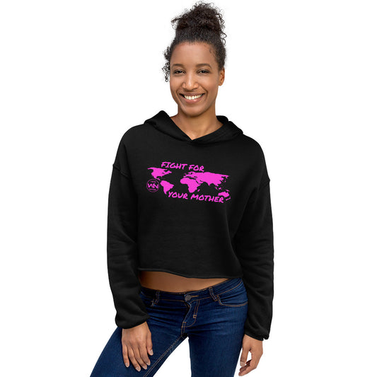 FUTURE SOUL FIGHTER - FIGHT FOR YOUR MOTHER - PINK - CROP HOODIE