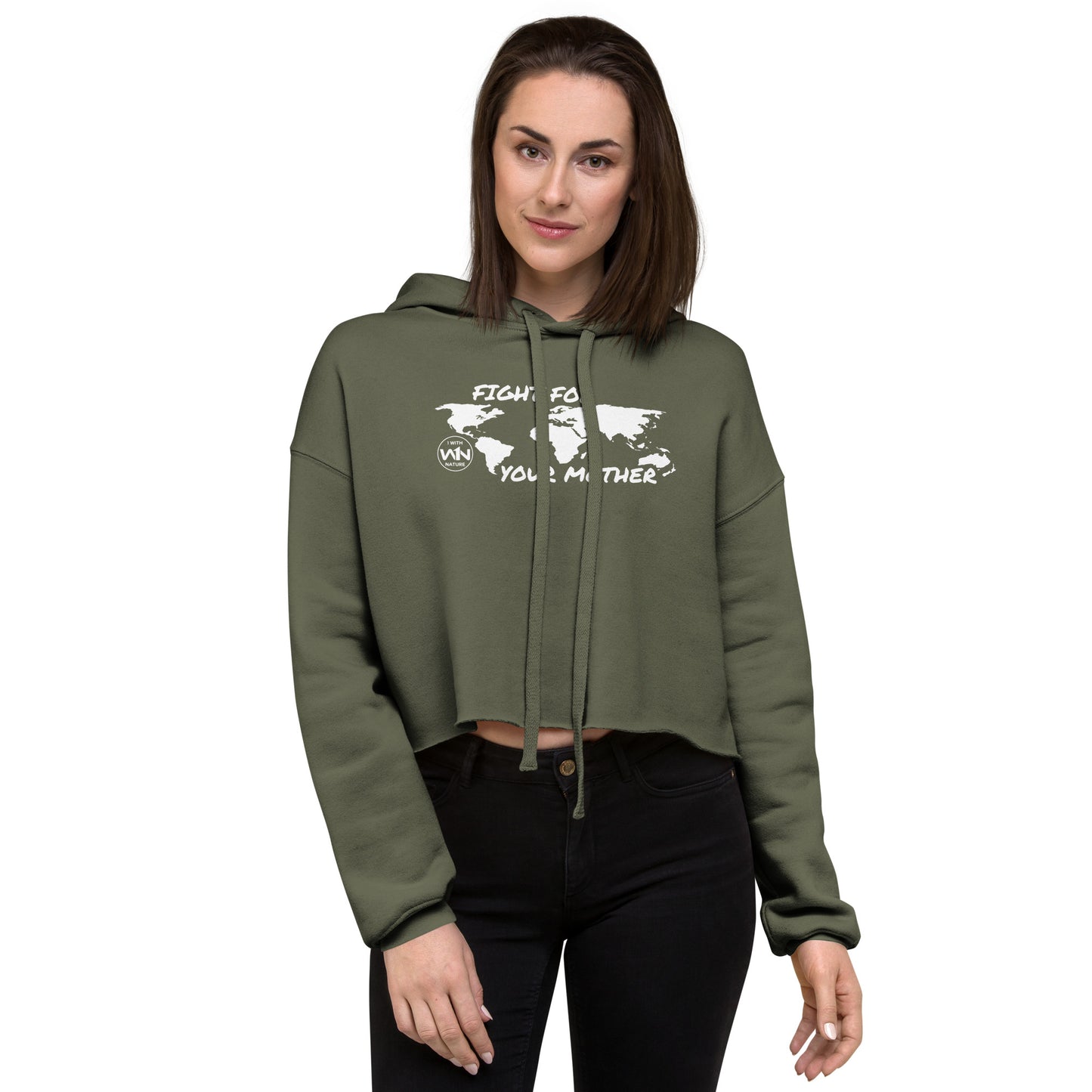 FOREST SOUL FIGHTER - FIGHT FOR YOUR MOTHER - WHITE - CROP HOODIE