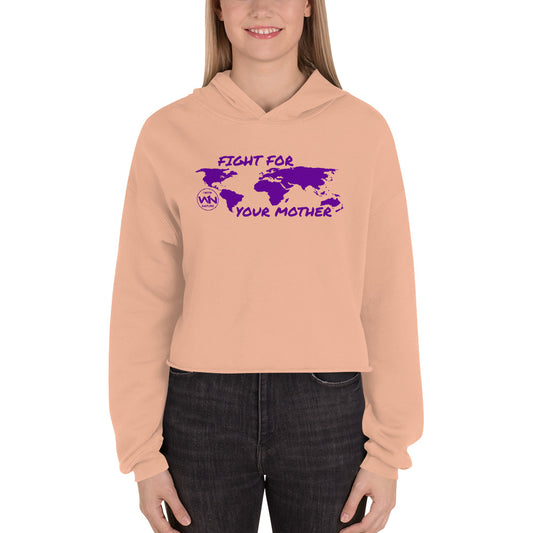 FUTURE SOUL FIGHTER - FIGHT FOR YOUR MOTHER - PURPLE - CROP HOODIE