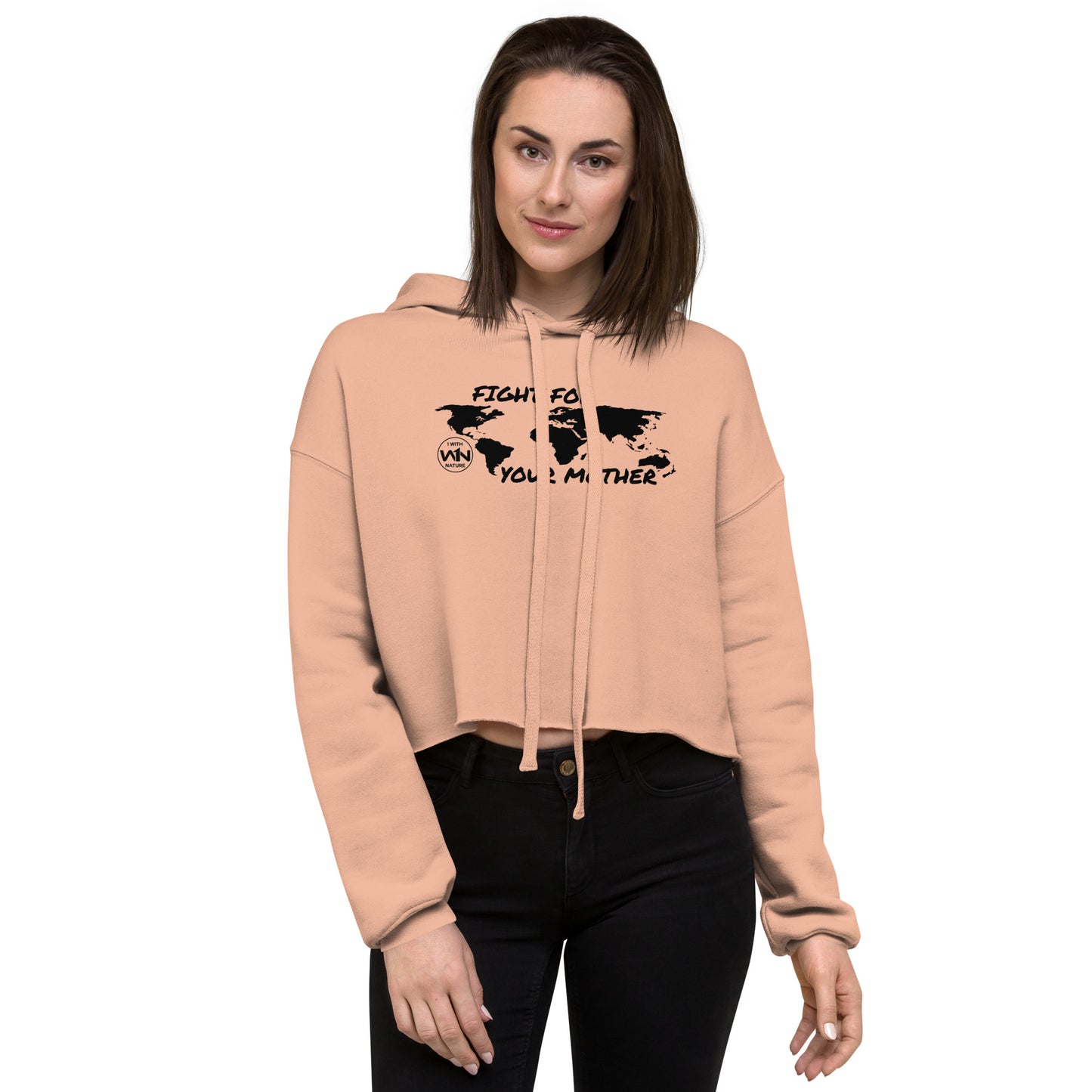 BEE SOUL FIGHTER - FIGHT FOR YOUR MOTHER - BLACK - CROP HOODIE