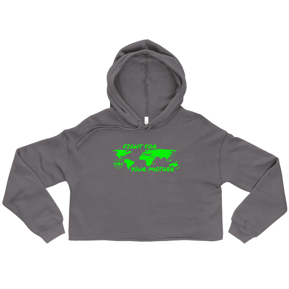 FOREST SOUL FIGHTER - FIGHT FOR YOUR MOTHER - GREEN - CROP HOODIE