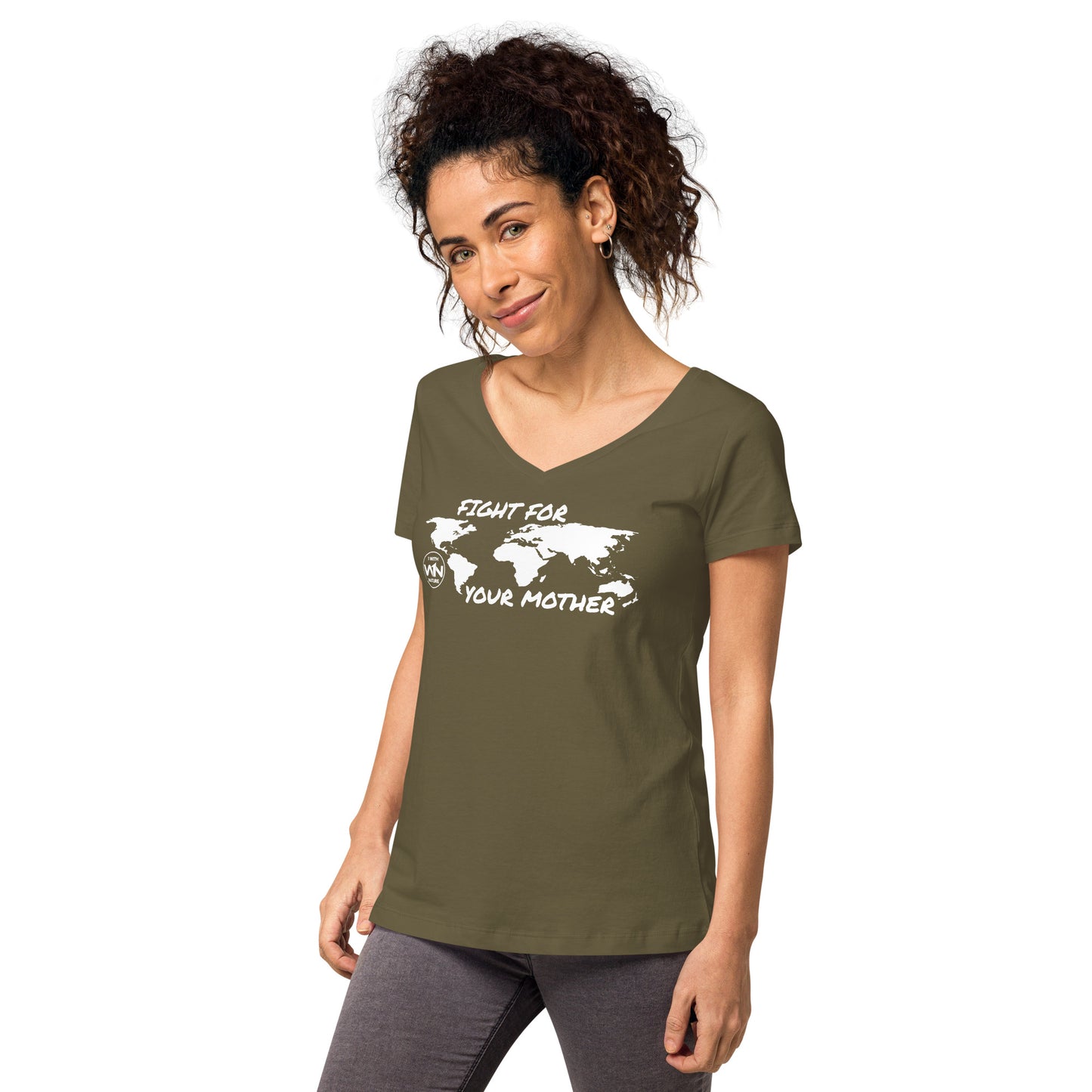 FOREST SOUL SAVIOR - FIGHT FOR YOUR MOTHER - WHITE - WOMEN’S V-NECK T-SHIRT