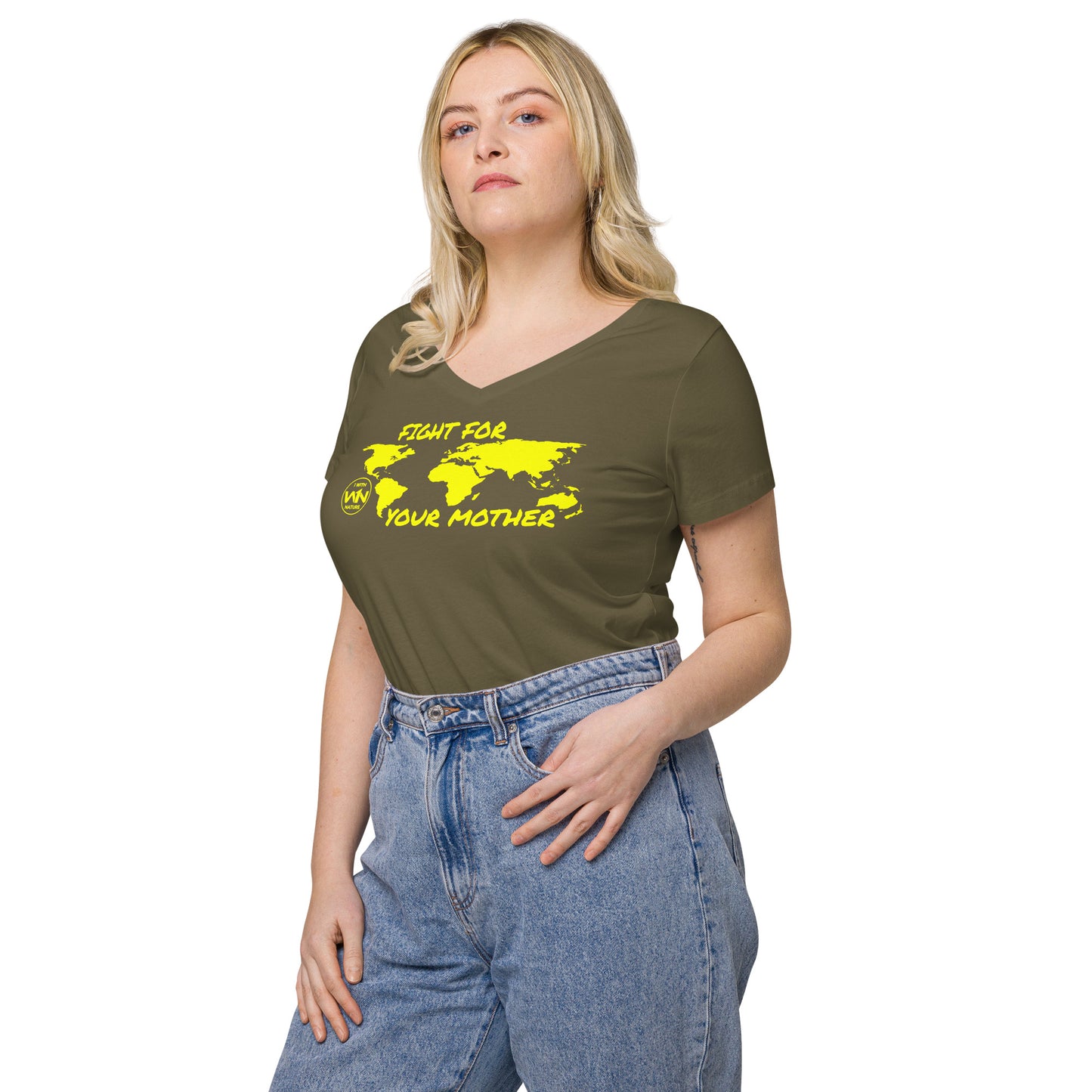 BEE SOUL SAVIOR - FIGHT FOR YOUR MOTHER - YELLOW - WOMEN’S V-NECK T-SHIRT