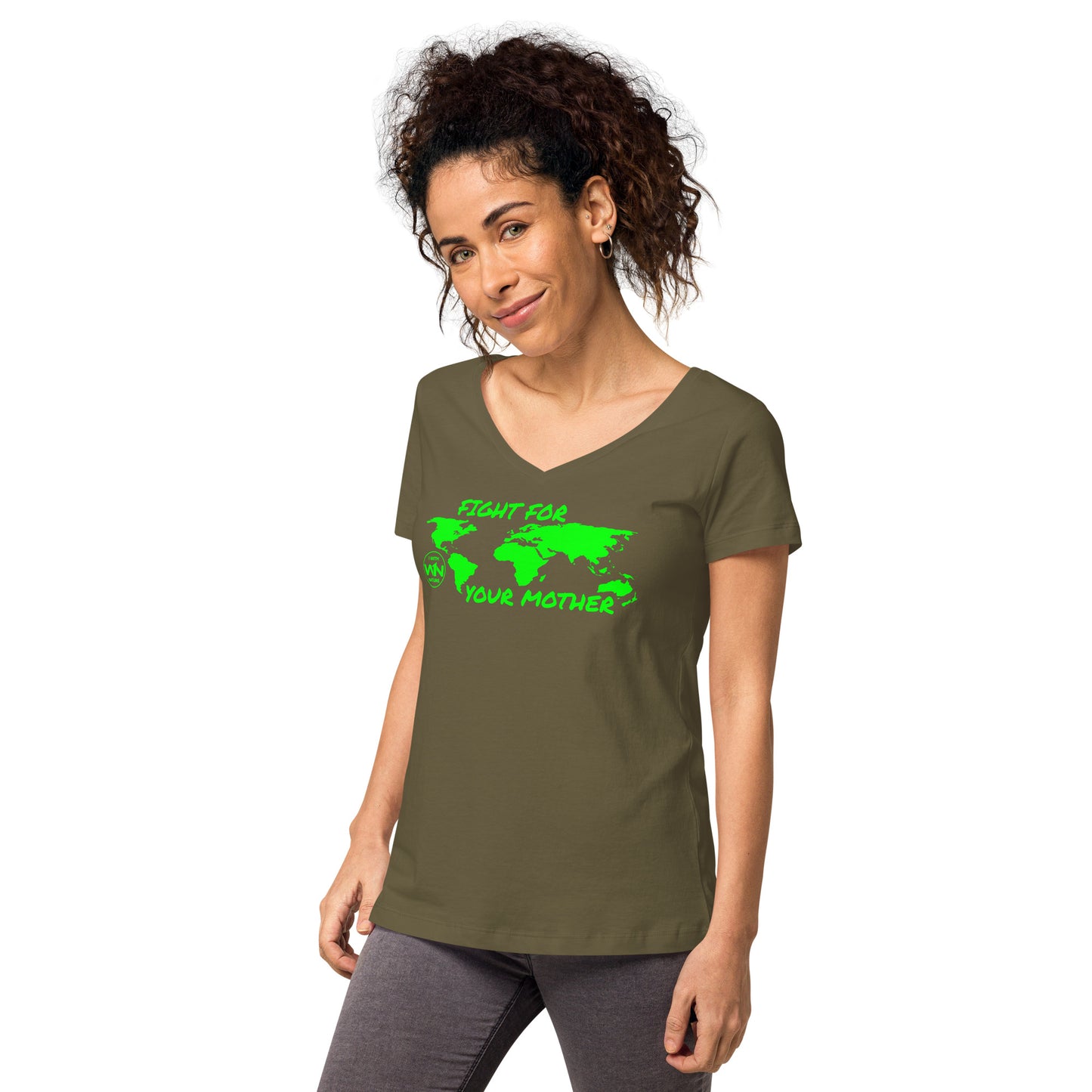 FOREST SOUL SAVIOR - FIGHT FOR YOUR MOTHER - GREEN - WOMEN’S V-NECK T-SHIRT