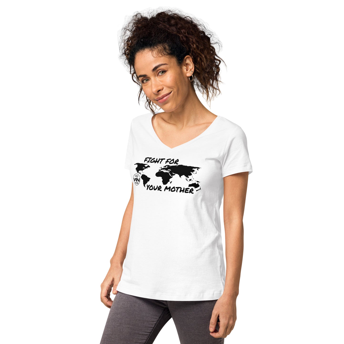 BEE SOUL SAVIOR - FIGHT FOR YOUR MOTHER - BLACK - WOMEN’S V-NECK T-SHIRT