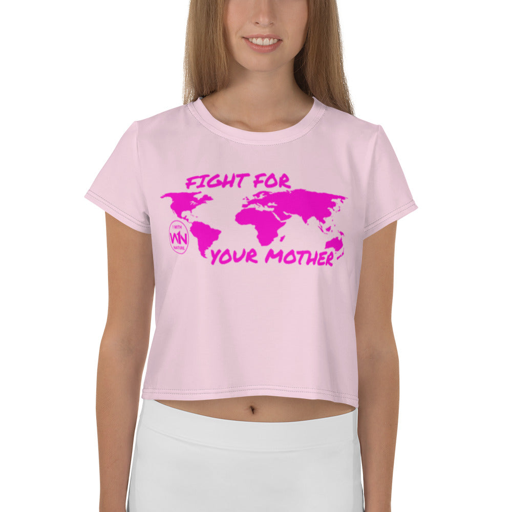 FUTURE SOUL SAVIOR - FIGHT FOR YOUR MOTHER - PINK - CROP TEE