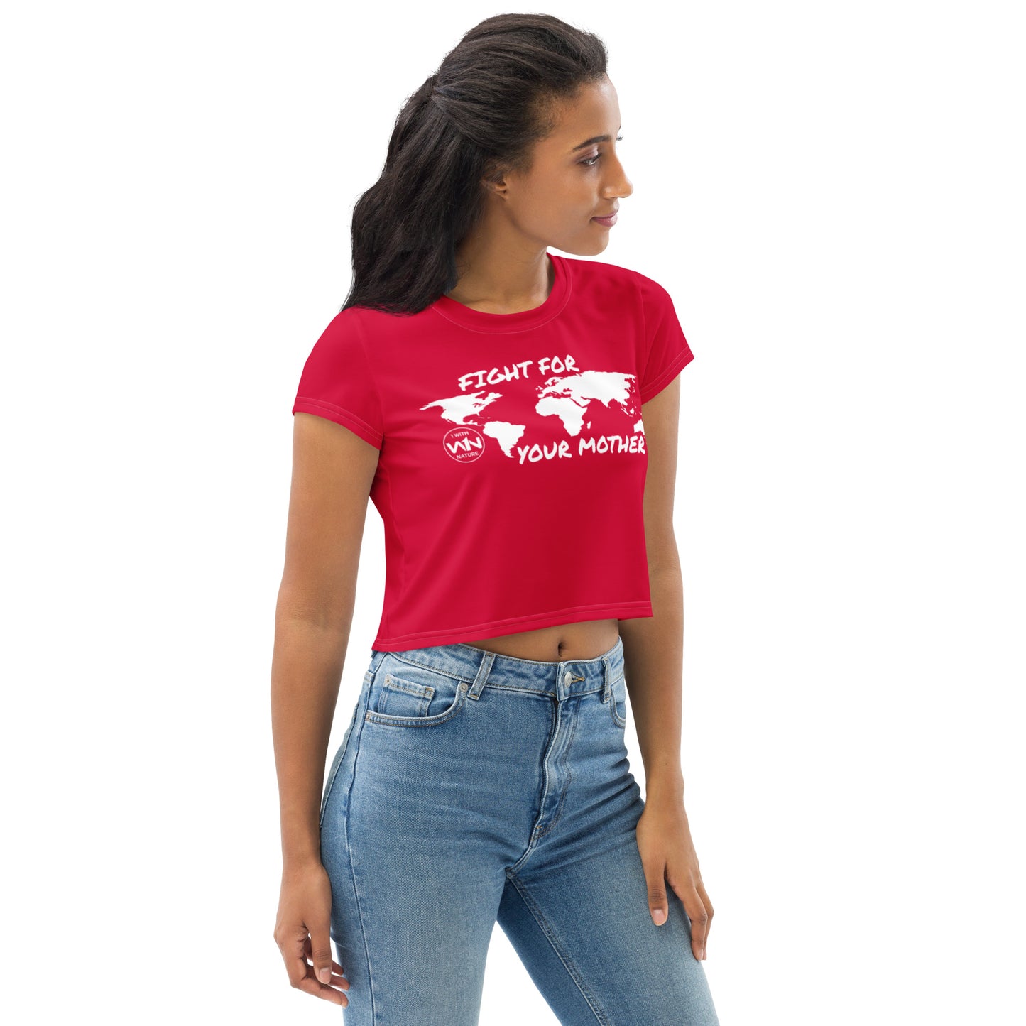 FOREST SOUL SAVIOR - FIGHT FOR YOUR MOTHER - WHITE - CROP TEE