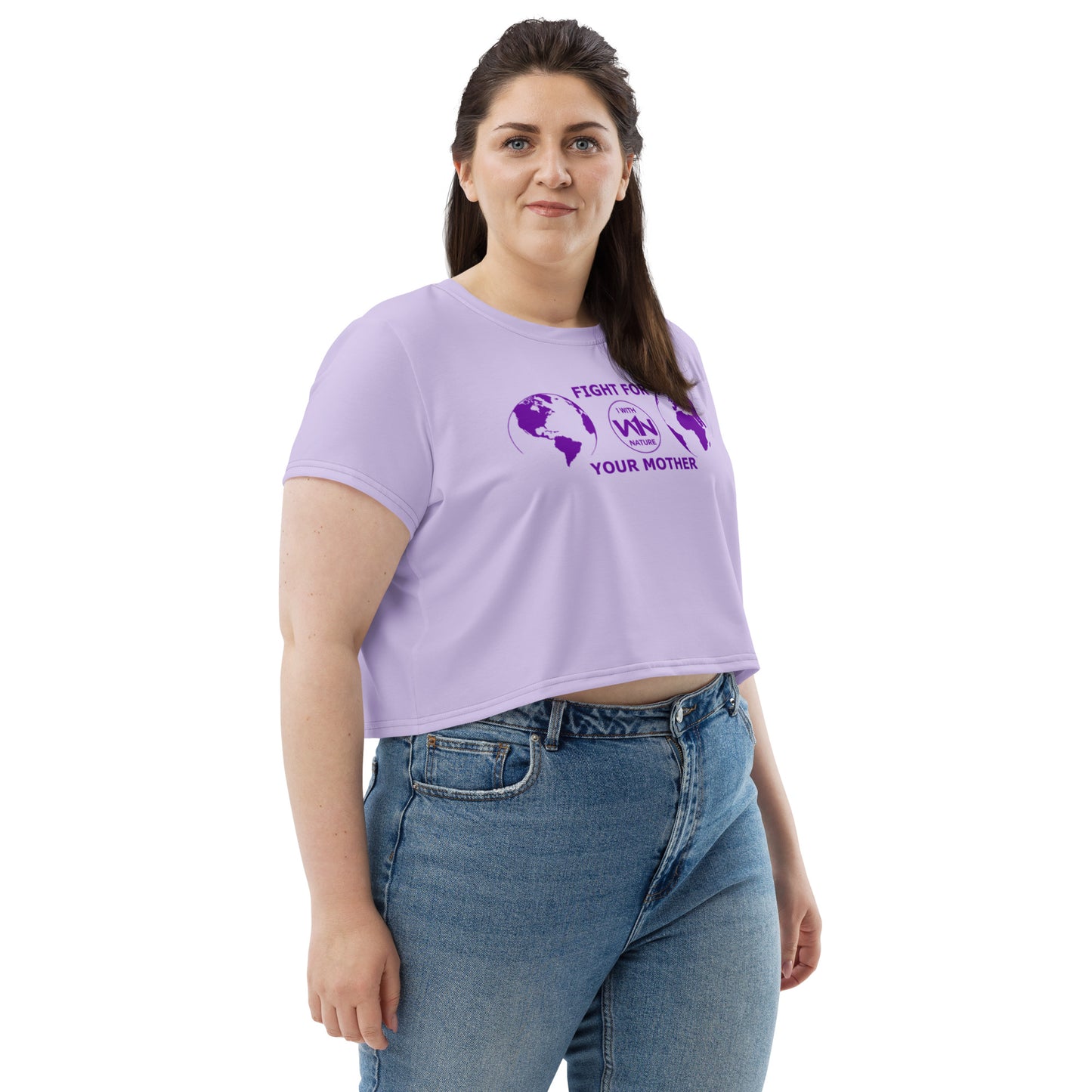 FUTURE HEART SAVIOR - FIGHT FOR YOUR MOTHER - PURPLE - CROP TEE