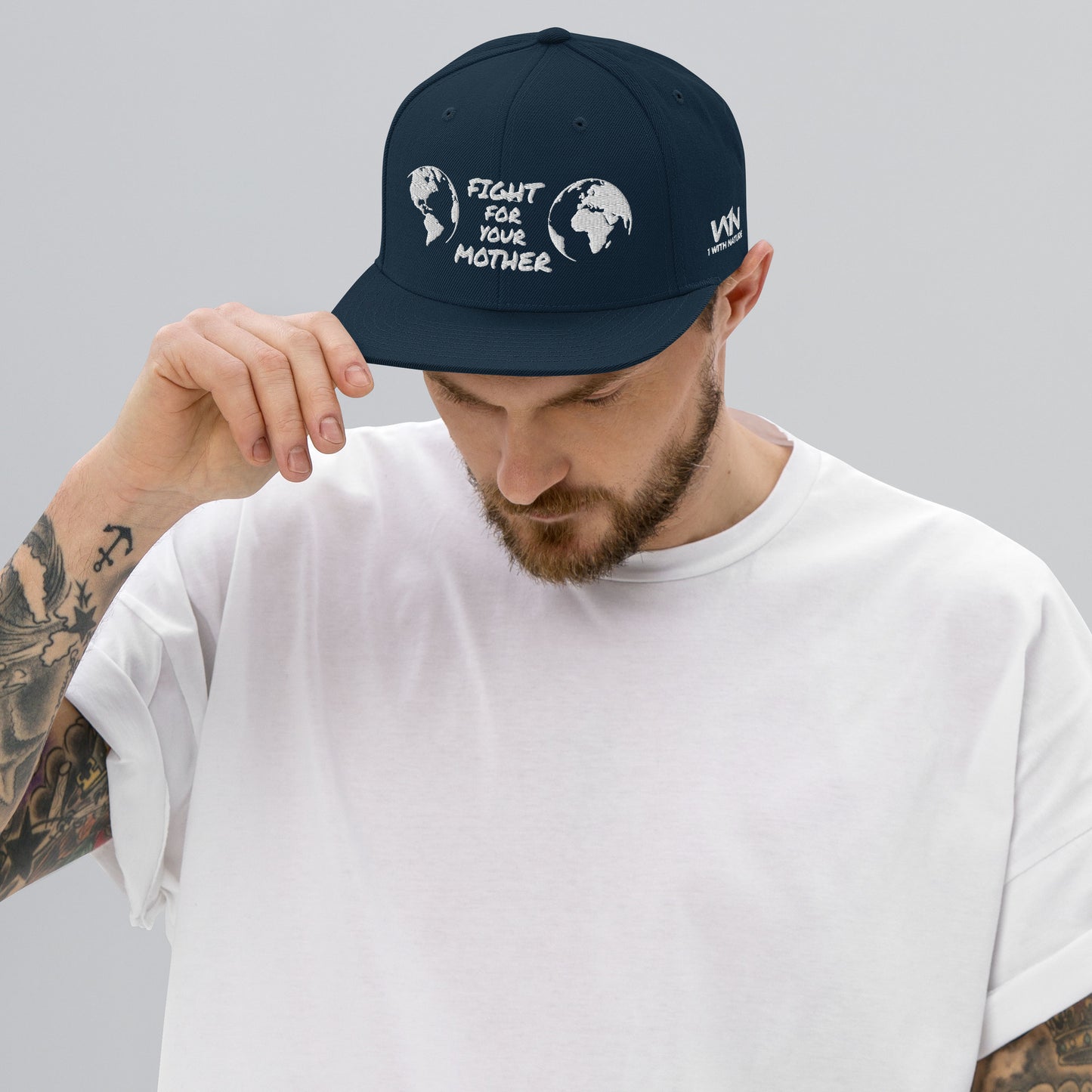 FOREST HEART WISDOM - FIGHT FOR YOUR MOTHER - WHITE - SNAPBACK HAT