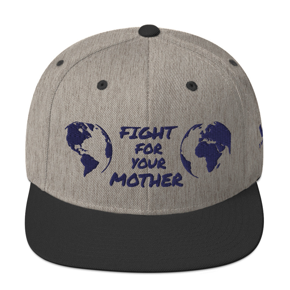 OCEAN HEART WISDOM - FIGHT FOR YOUR MOTHER - BLUE - SNAPBACK HAT
