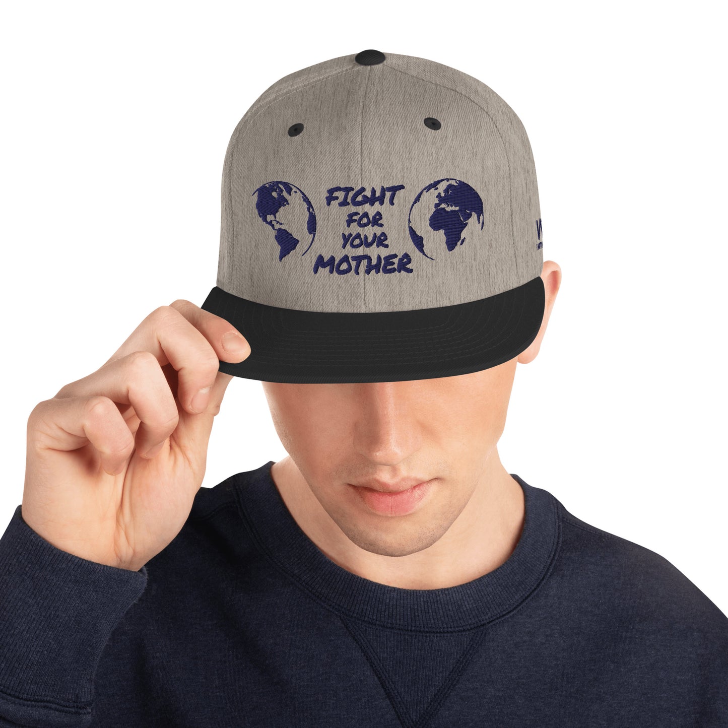 OCEAN HEART WISDOM - FIGHT FOR YOUR MOTHER - BLUE - SNAPBACK HAT