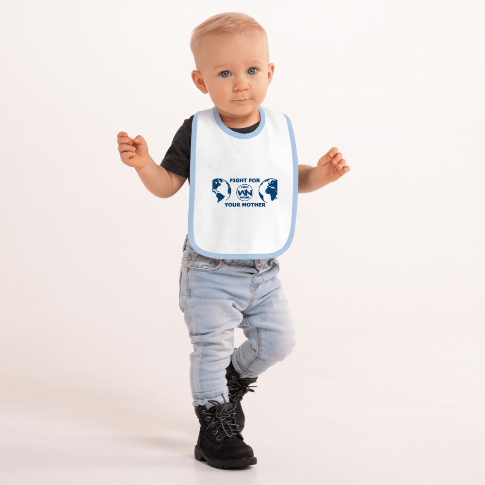 OCEAN HERO - BLUE - FIGHT FOR YOUR MOTHER - BABY BIB