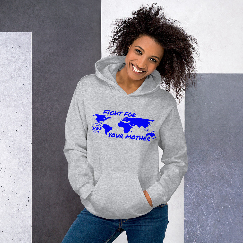 OCEAN FIGHTER - FIGHT FOR YOUR MOTHER - BLUE - UNISEX HOODIE