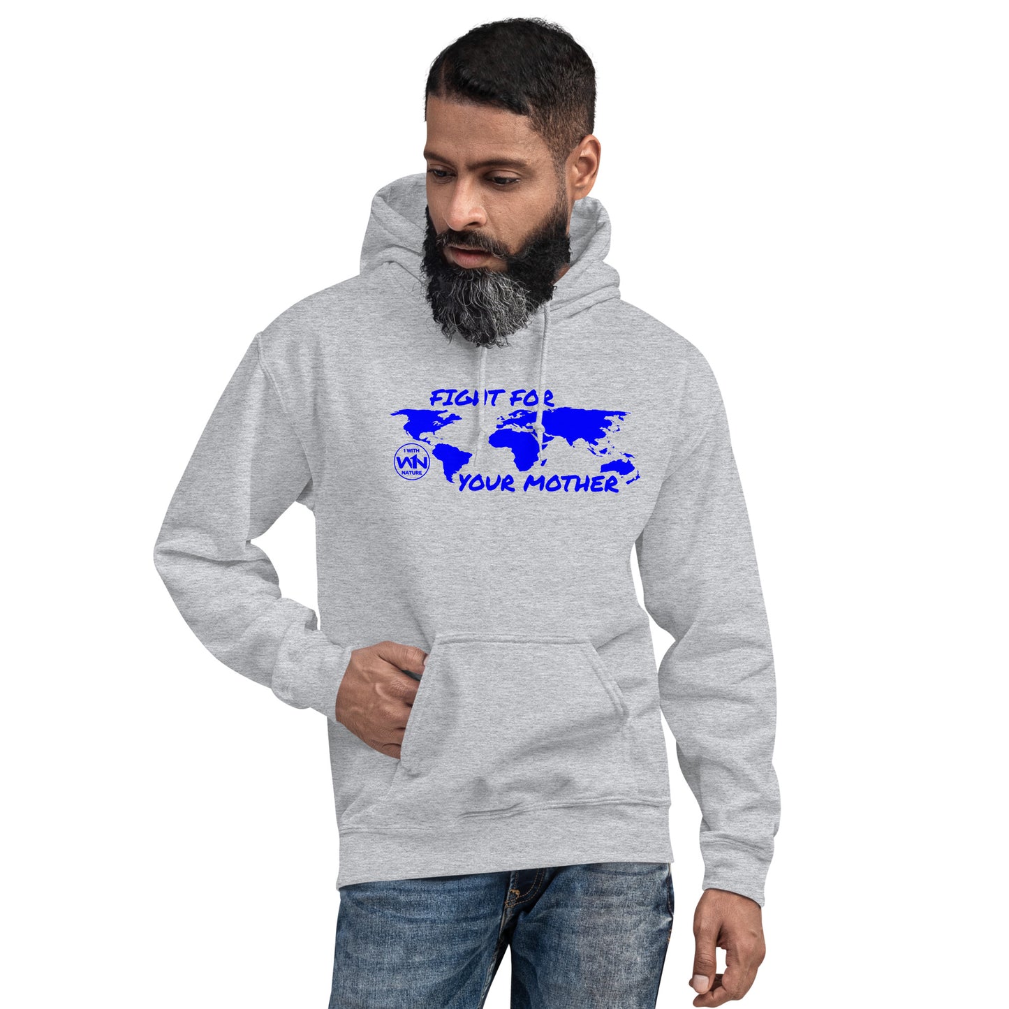 OCEAN FIGHTER - FIGHT FOR YOUR MOTHER - BLUE - UNISEX HOODIE
