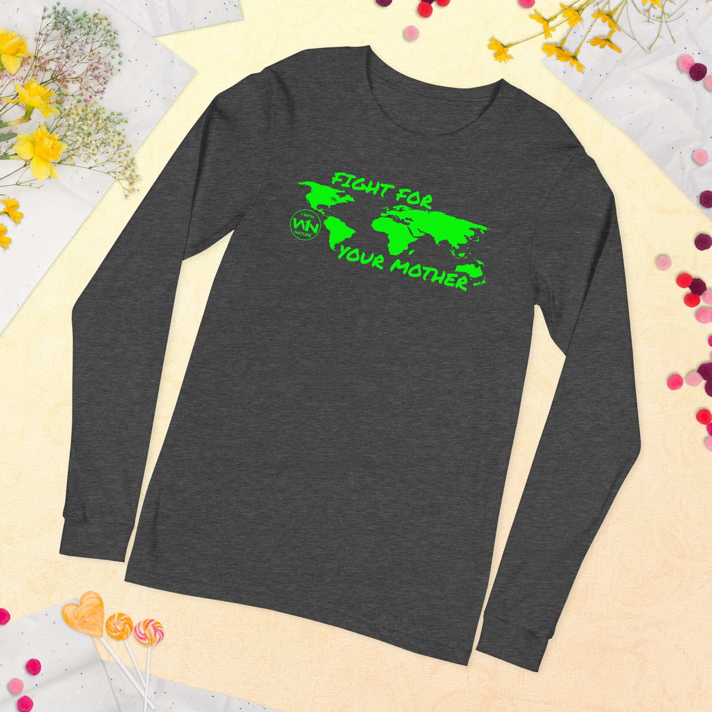 FOREST SOUL SAVIOR - FIGHT FOR YOUR MOTHER - GREEN - LONG SLEEVE TEE