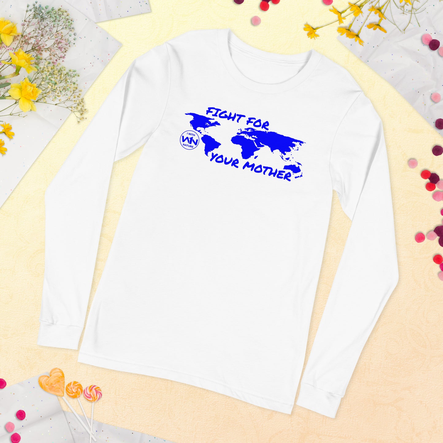 OCEAN SOUL SAVIOR - FIGHT FOR YOUR MOTHER - BLUE - LONG SLEEVE TEE