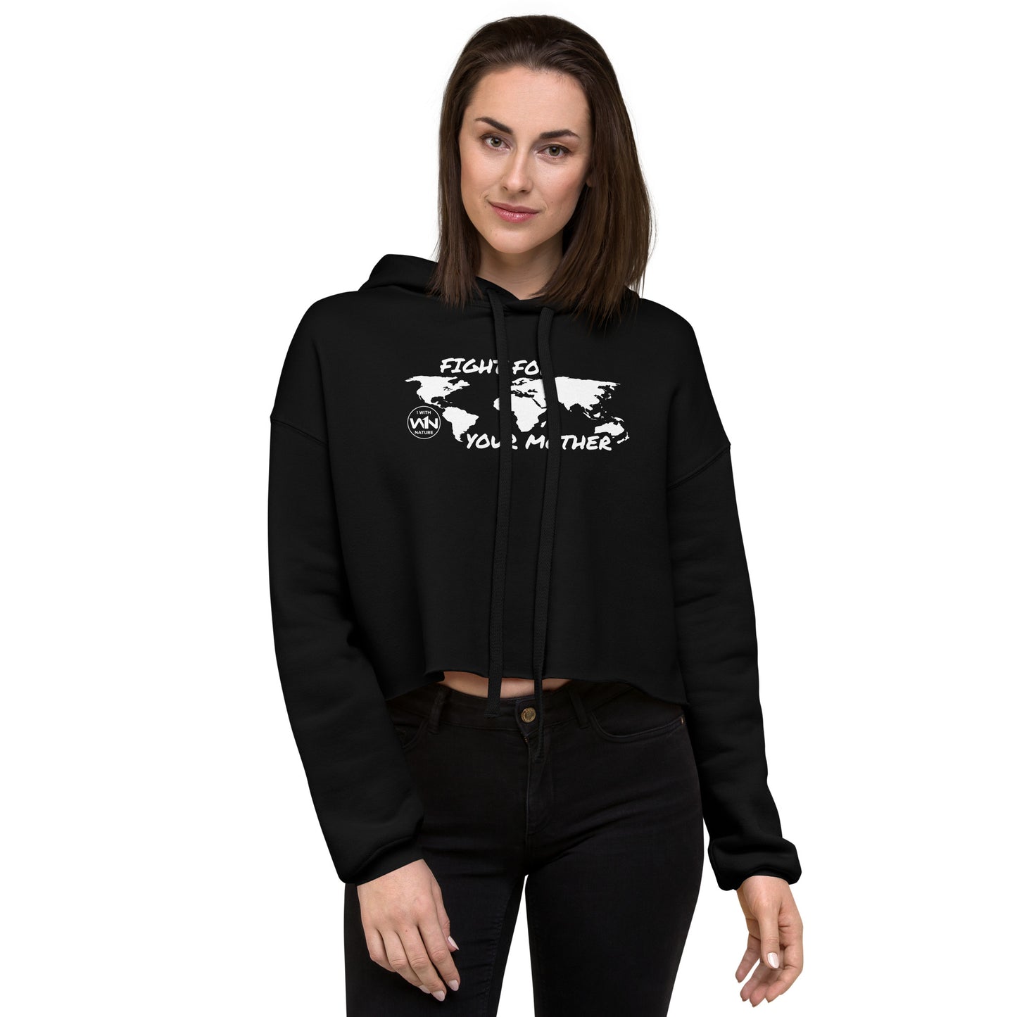FOREST SOUL FIGHTER - FIGHT FOR YOUR MOTHER - WHITE - CROP HOODIE