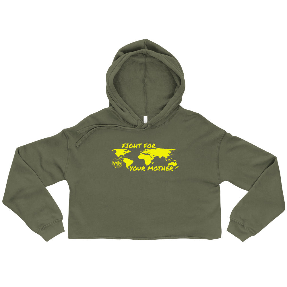BEE SOUL FIGHTER - FIGHT FOR YOUR MOTHER - YELLOW - CROP HOODIE