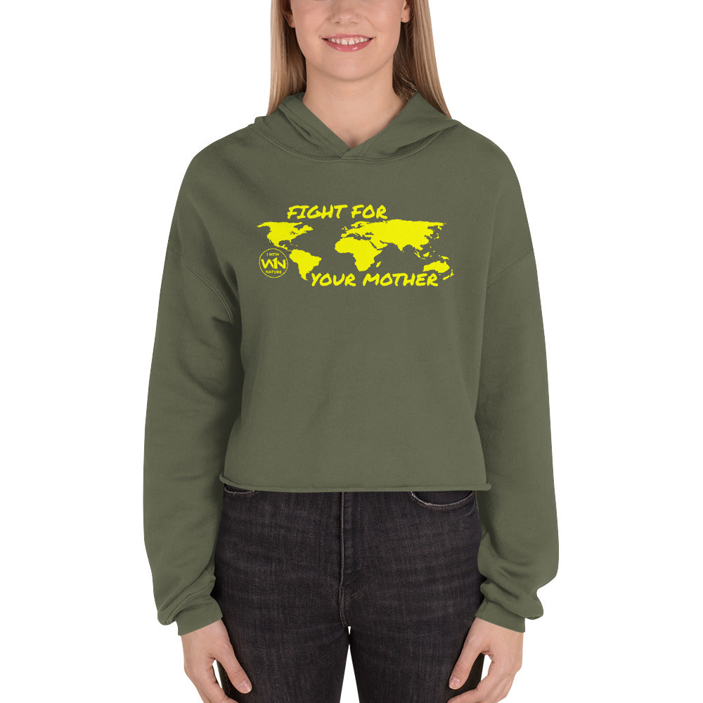 BEE SOUL FIGHTER - FIGHT FOR YOUR MOTHER - YELLOW - CROP HOODIE
