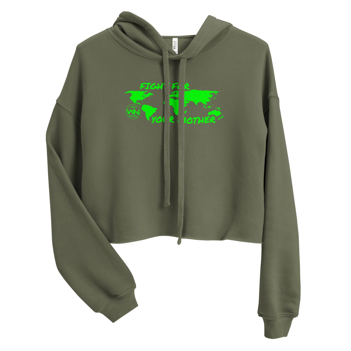 FOREST SOUL FIGHTER - FIGHT FOR YOUR MOTHER - GREEN - CROP HOODIE