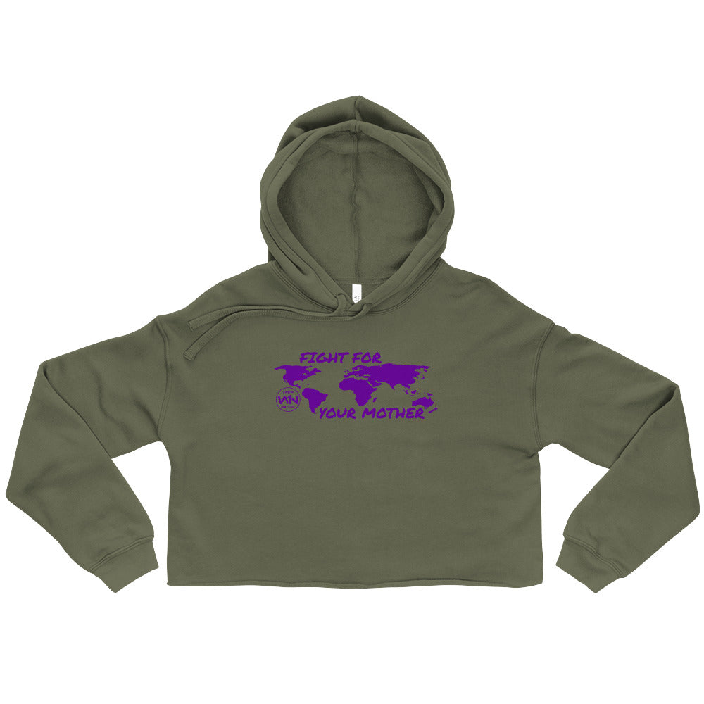 FUTURE SOUL FIGHTER - FIGHT FOR YOUR MOTHER - PURPLE - CROP HOODIE