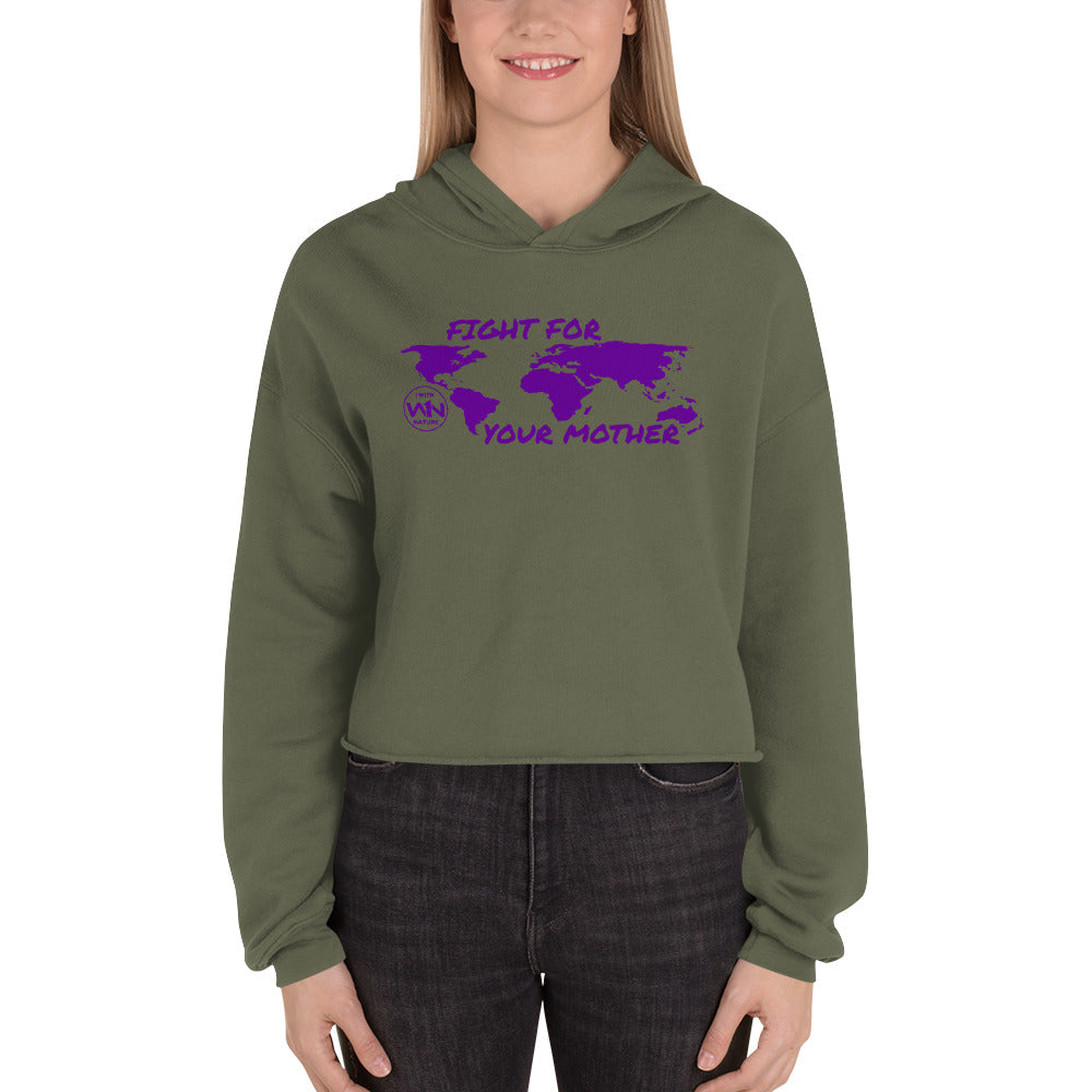 FUTURE SOUL FIGHTER - FIGHT FOR YOUR MOTHER - PURPLE - CROP HOODIE