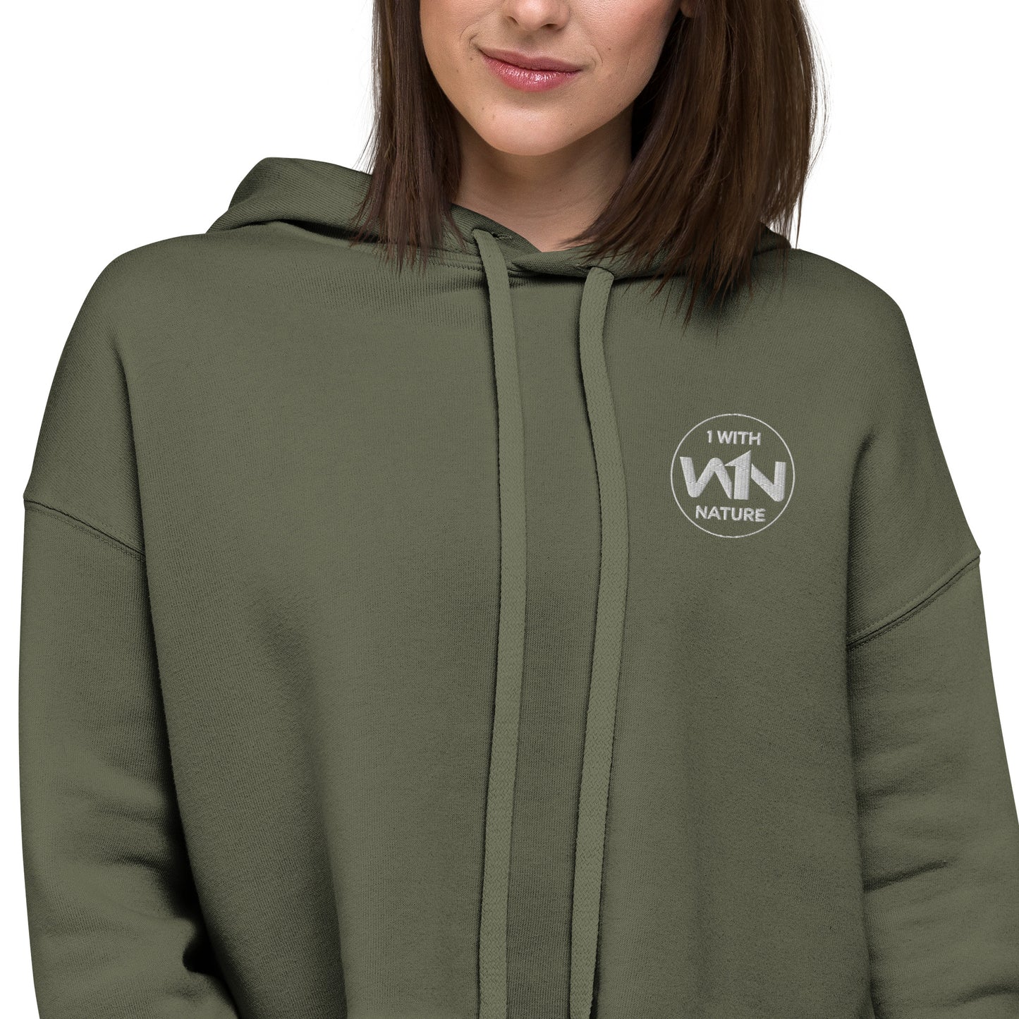 FOREST HEART FIGHTER - WHITE - CROP HOODIE