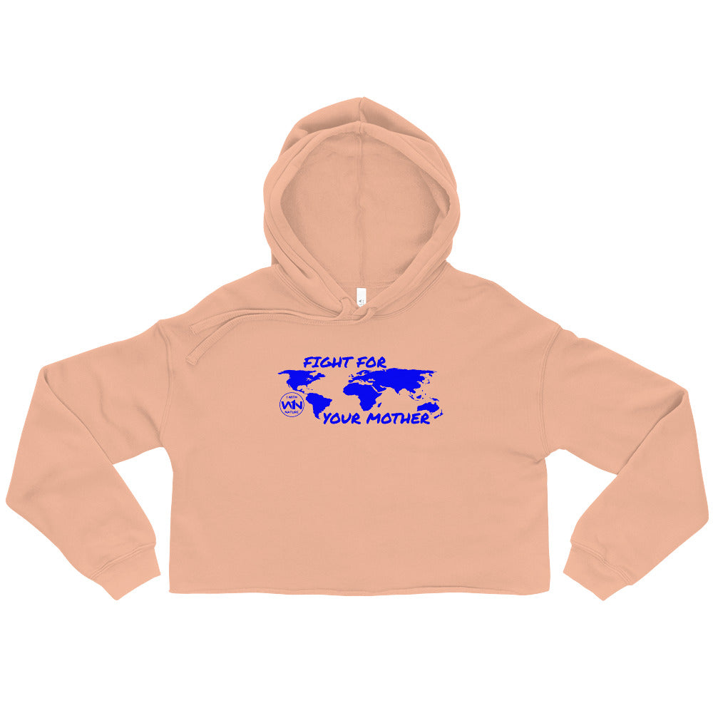 OCEAN SOUL FIGHTER - FIGHT FOR YOUR MOTHER - BLUE - CROP HOODIE