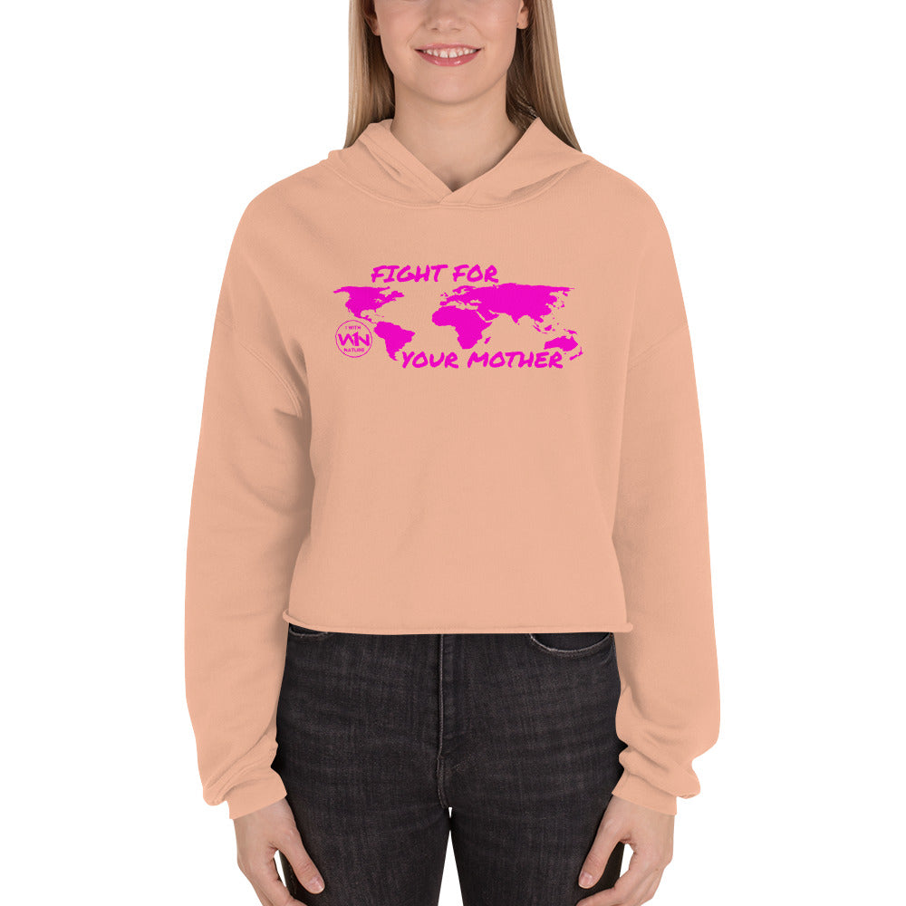 FUTURE SOUL FIGHTER - FIGHT FOR YOUR MOTHER - PINK - CROP HOODIE