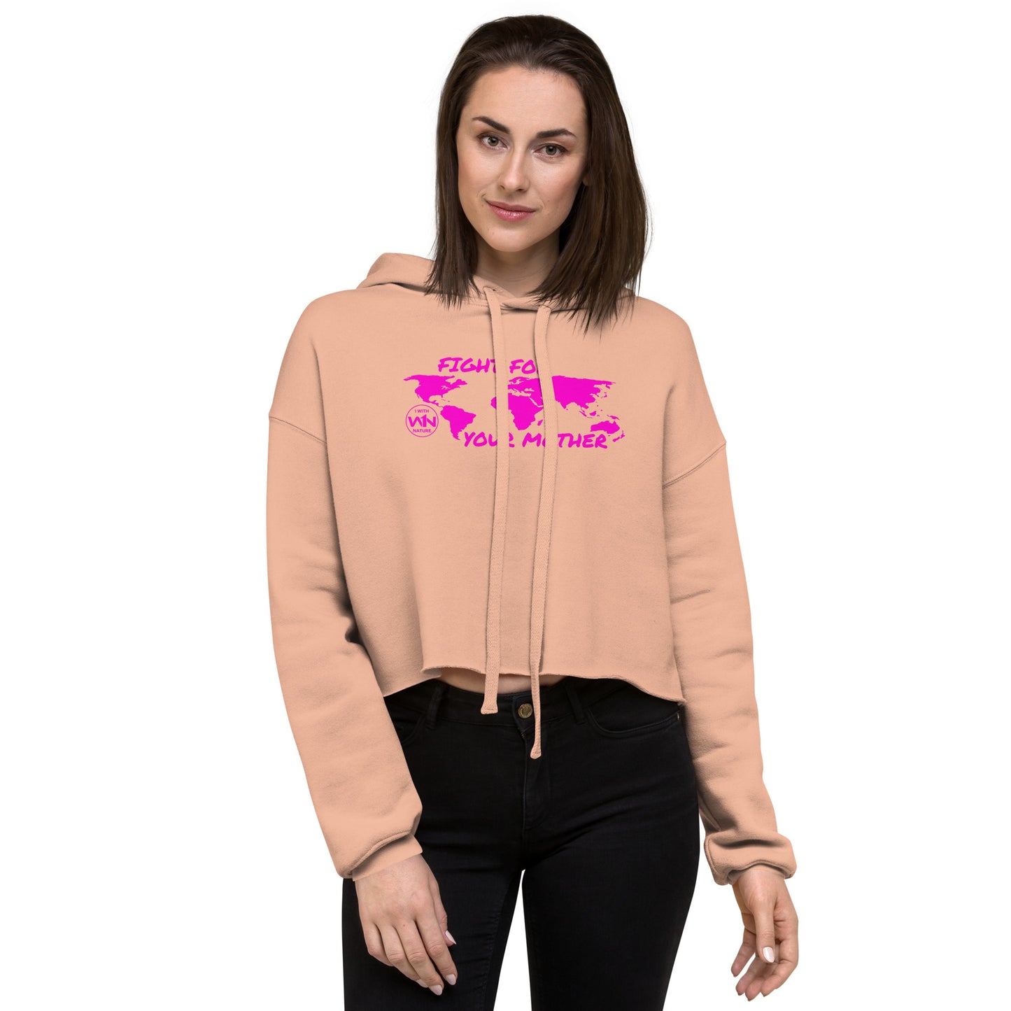 FUTURE SOUL FIGHTER - FIGHT FOR YOUR MOTHER - PINK - CROP HOODIE