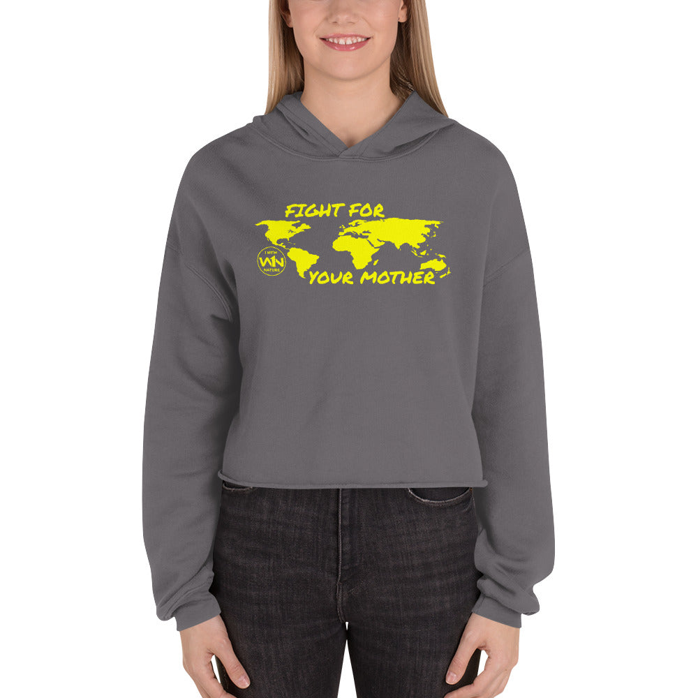 BEE SOUL FIGHTER - FIGHT FOR YOUR MOTHER - YELLOW - CROP HOODIE