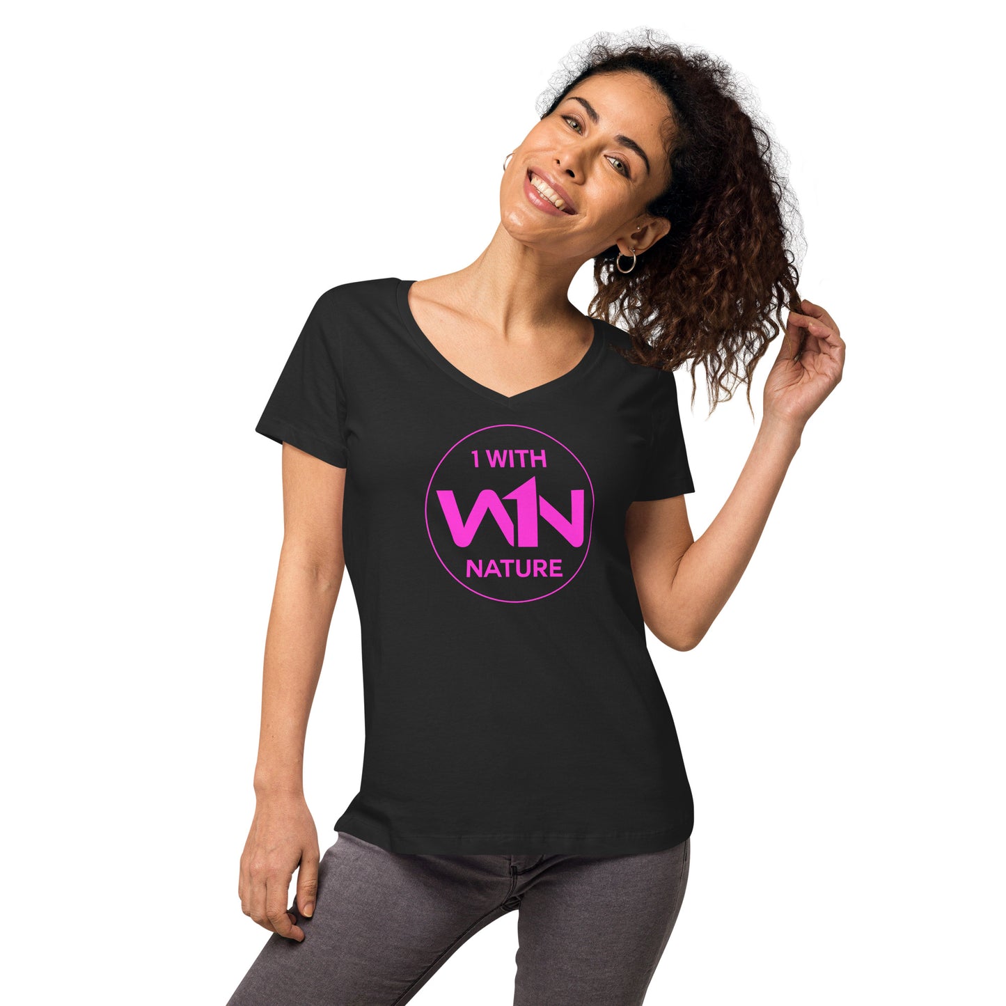 FUTURE SOUL SAVIOR - PINK - WOMEN’S V-NECK T-SHIRT