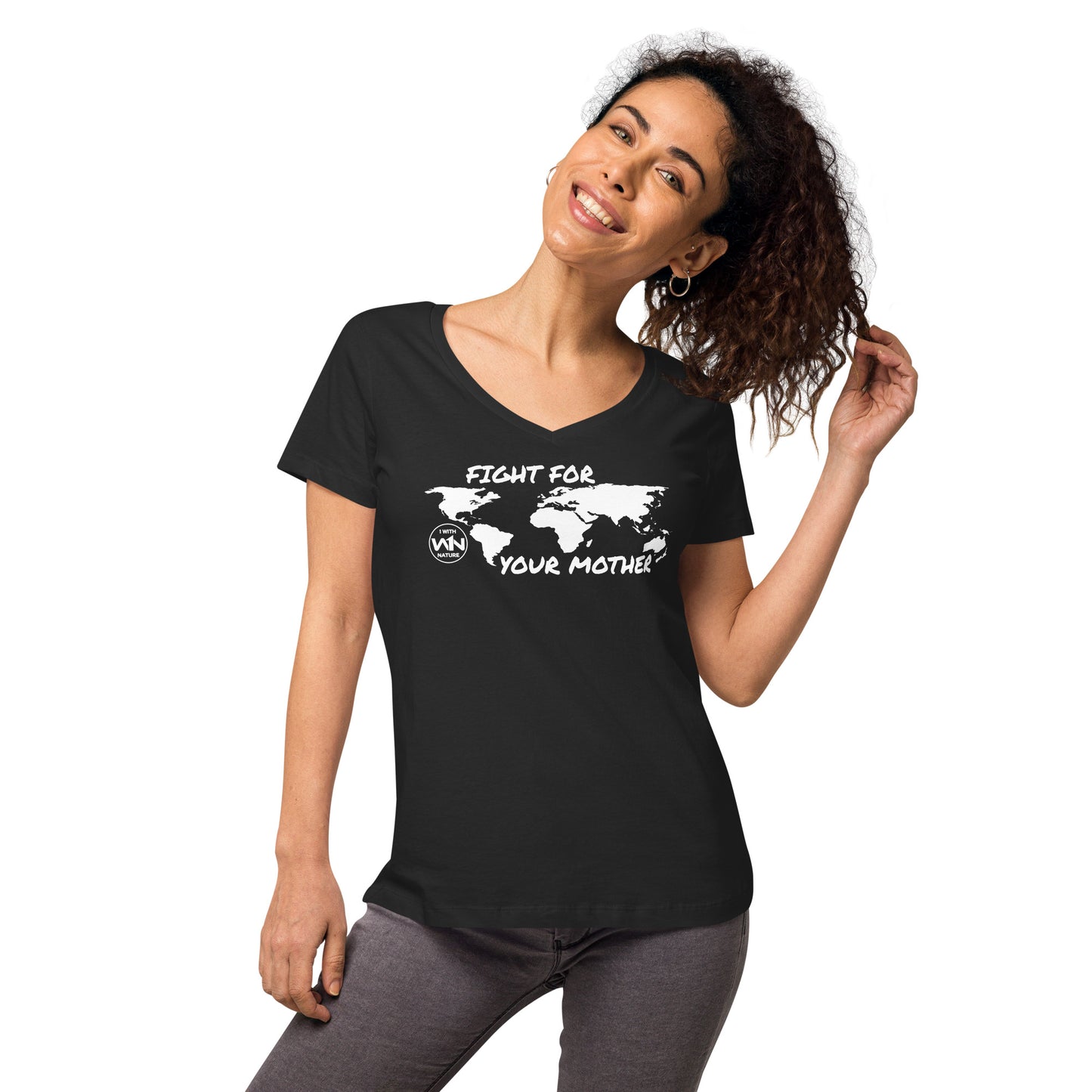 FOREST SOUL SAVIOR - FIGHT FOR YOUR MOTHER - WHITE - WOMEN’S V-NECK T-SHIRT