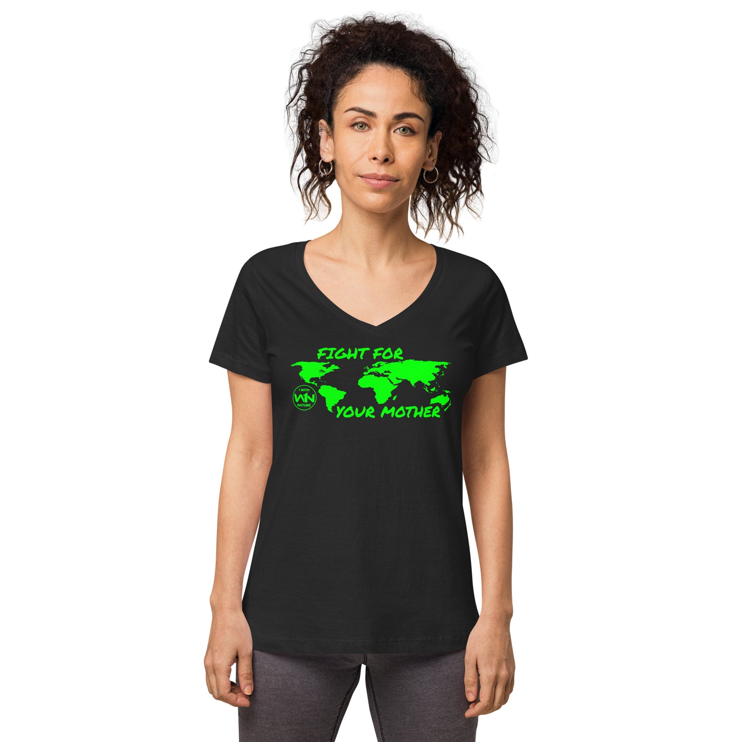 FOREST SOUL SAVIOR - FIGHT FOR YOUR MOTHER - GREEN - WOMEN’S V-NECK T-SHIRT