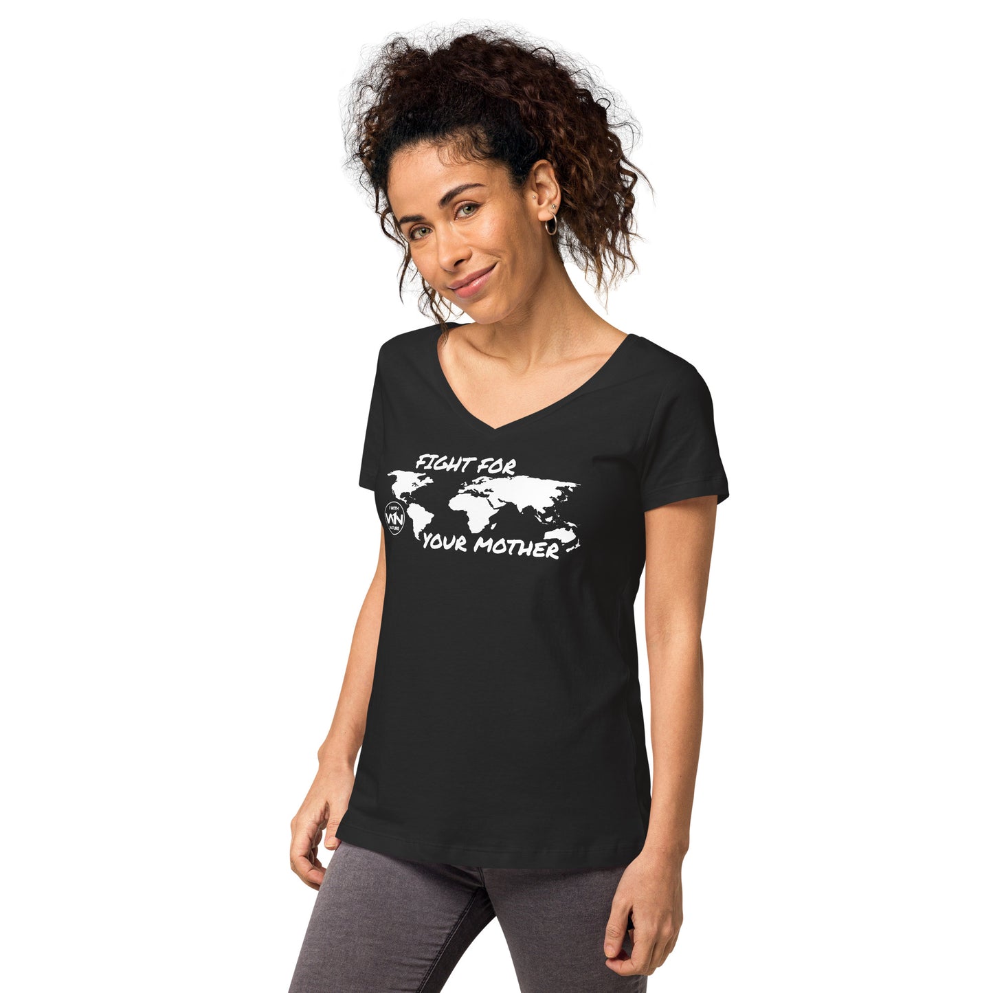 FOREST SOUL SAVIOR - FIGHT FOR YOUR MOTHER - WHITE - WOMEN’S V-NECK T-SHIRT