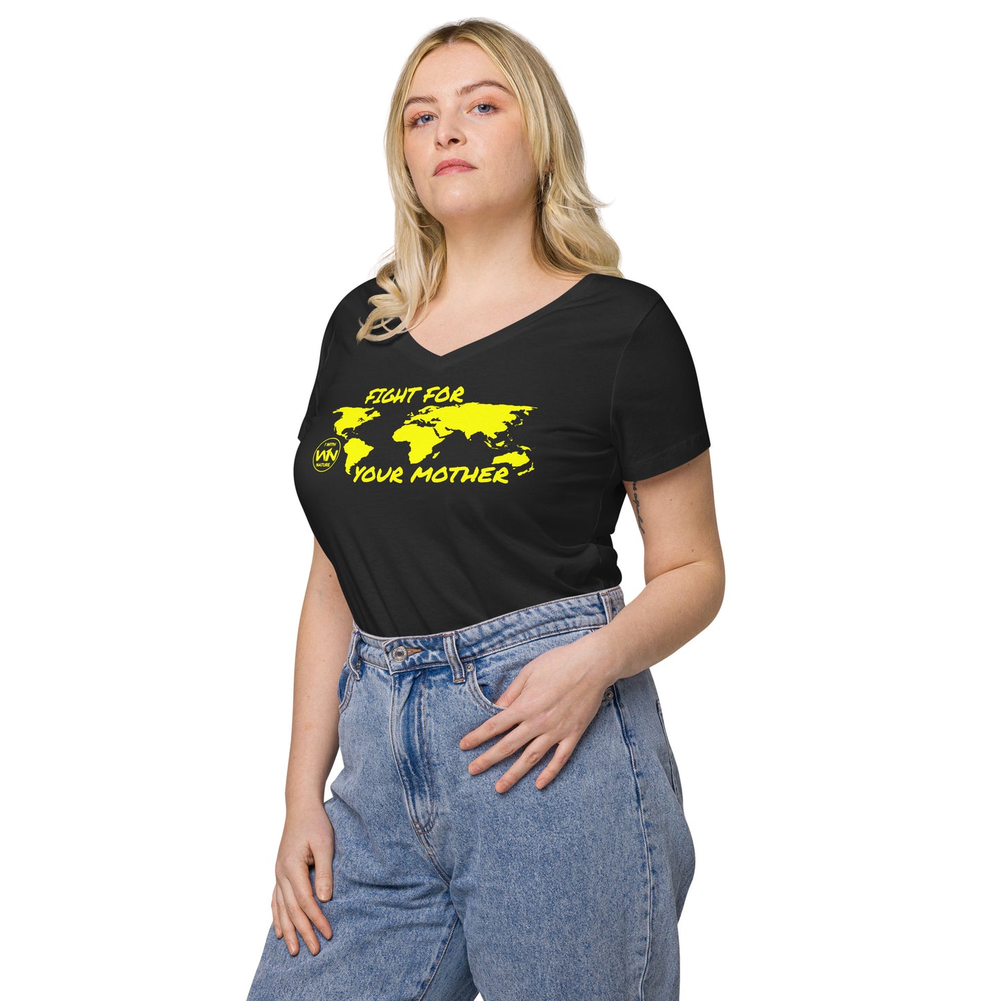 BEE SOUL SAVIOR - FIGHT FOR YOUR MOTHER - YELLOW - WOMEN’S V-NECK T-SHIRT