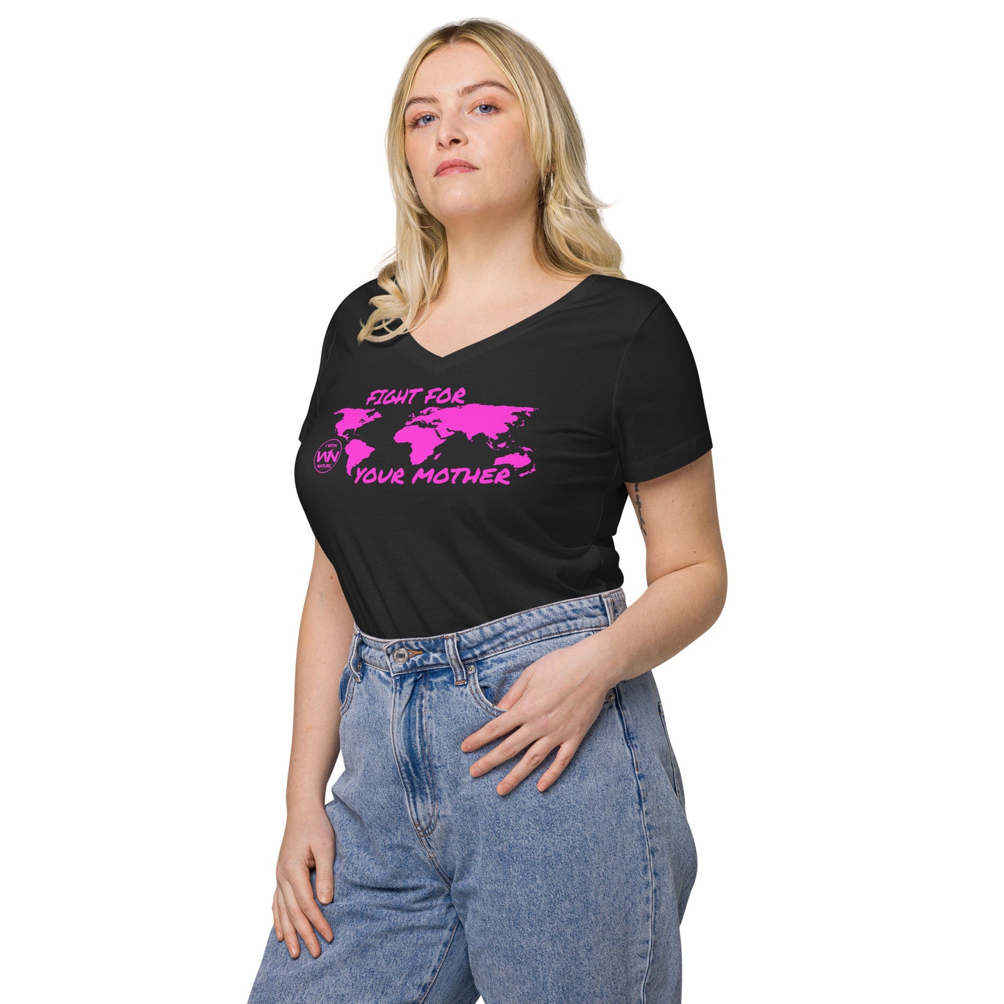 FUTURE SOUL SAVIOR - FIGHT FOR YOUR MOTHER - PINK - WOMEN’S V-NECK T-SHIRT